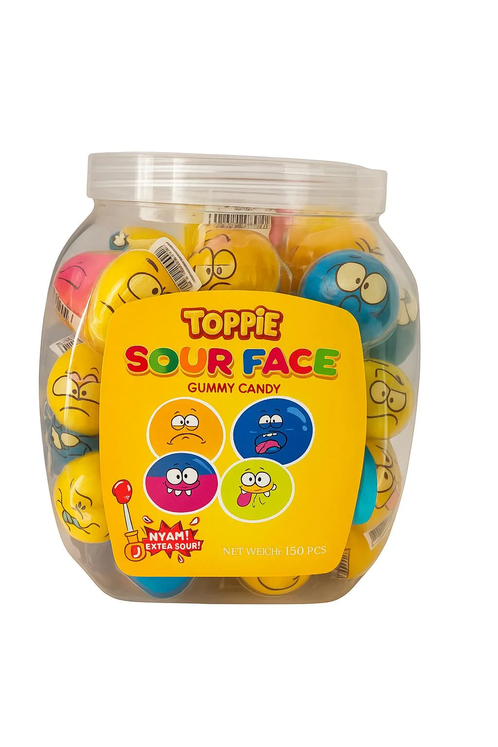 WhatsApp-Image-2025-11-11-at-07.39.07-2 Soft Gummy Sour Face 18 gr (1×50) - Afbeelding 1